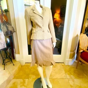 Noviello-Bloom Houndstooth Jacket Skirt Suit Sz 10